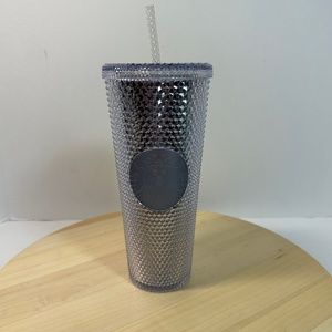 New Starbucks Holiday 2019 Silver Venti Studded Diamond Tumbler Cold Cup 24oz It